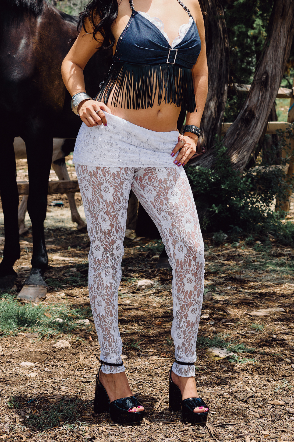 Amanda Fringe + Lace Set
