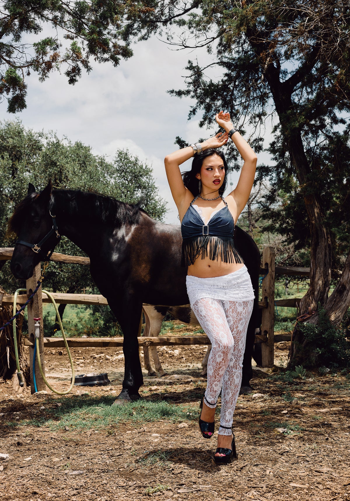 Amanda Fringe + Lace Set