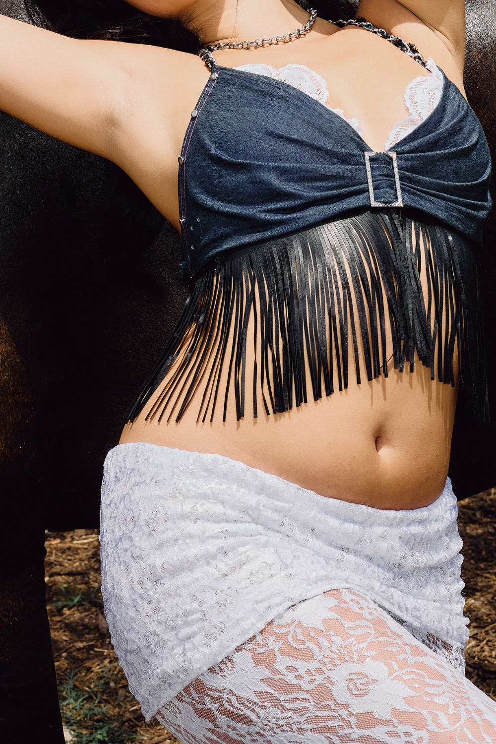 Amanda Fringe + Lace Set